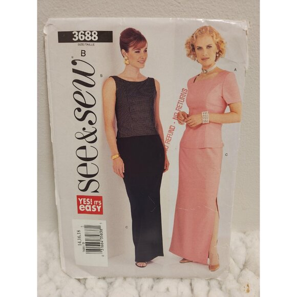 See & Sew 3688 Dress and Top | Size 14–18 Pullover | Uncut | Yes! It’s Easy - Picture 7 of 11
